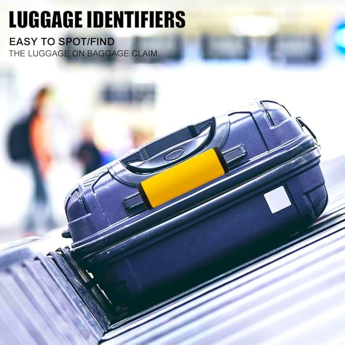 Luggage Handle Wrap 6 Pack-Neoprene Luggage Handle Wraps for Suitcase/Beach Bag/Backpacks Bright Suitcase Identifiers Travel Accessories for Airplane (Gold)