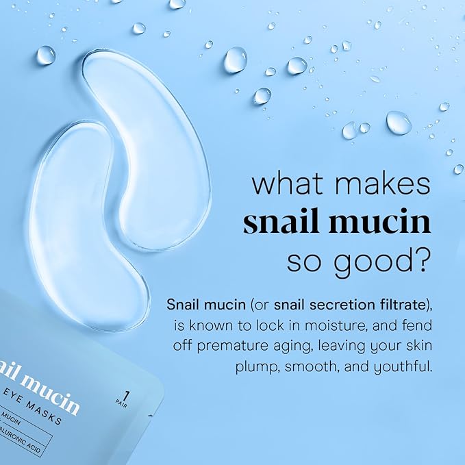 Baebody Advanced Snail Mucin Under Eye Masks (6 Pairs), Under Eye Patches for Puffy Eyes and Dark Circles, Hydrating Under Eye Patches to Reduce Fine Lines, Under Eye Patches Korean Inspired