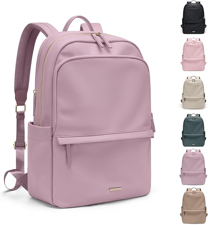 GOLF SUPAGS Women Laptop Backpack Casual Daypack for Work Travel College Backpack Purse Fits 14 Inch Notebook (Pinkish Purple)