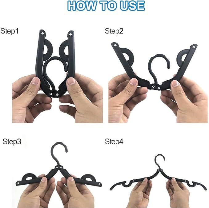 36 PCS Travel Hangers - Cruise Ship Essentials Portable Folding Clothes Hangers Travel Essentials Foldable Clothes Drying Rack for Travel (Black)