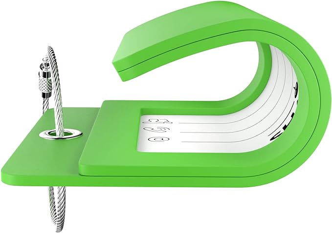 Shacke Luggage Tag Initial – Fully Bendable Tag w/Stainless Steel Loop (Letter U)