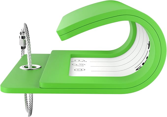 Shacke Luggage Tag Initial – Fully Bendable Tag w/Stainless Steel Loop (Letter I)