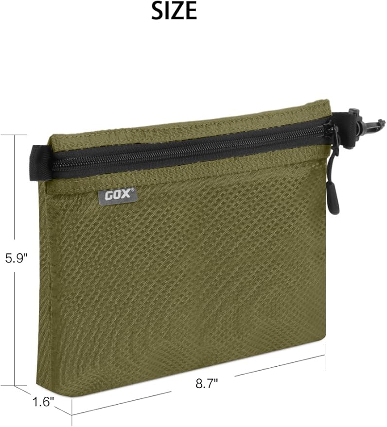 GOX Small Toiletry Bag for Men Bulk Cosmetic Bag Dopp Kit Carry On Zipper Pouch Organization Nylon Small Packing Sack Waterproof (Dark Green)