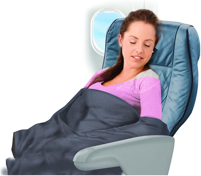 Cloudz Cozy Fleece Airplane Travel Blanket for Your Flight, Car, Camping, Home or Comforting Warmth Anywhere! - Fuchsia