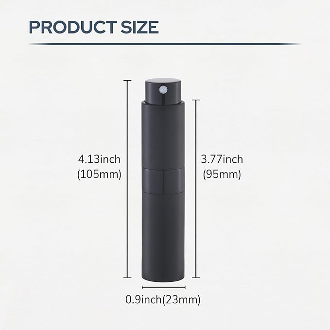 Perfume Atomizer Travel Bottle Refillable: Cologne Sprayer Portable for Men - Mini Spray Empty for Refill - 8ml Small Size