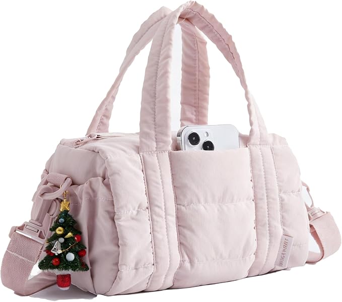 BAGSMART Reiki Gym Bag for Women, Mini/Medium Crossbody Bags for Women, 5L Dance Bag with Detachable Strap, 15L Yoga Mate Bag with Wet & Dry Pocket, Mini/Candy Pink