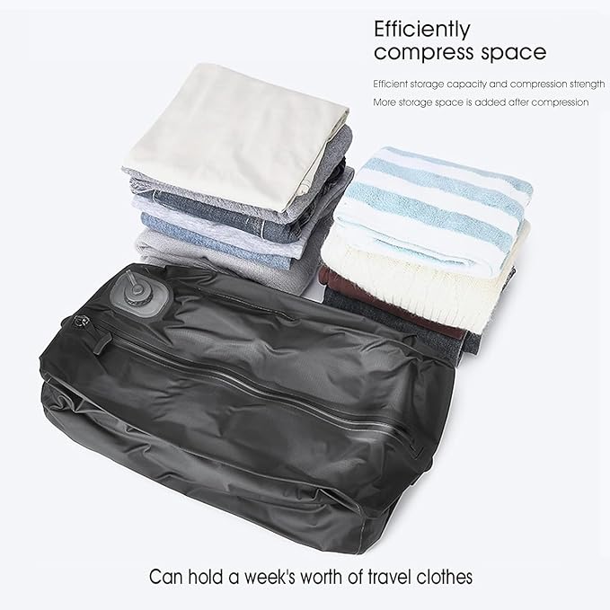 Automatic Vacuum Bag(Air Pump inside) Reusable Storage Bag Folding Outdoor Travel Compression Bag for Suitcases Backpack Luggage