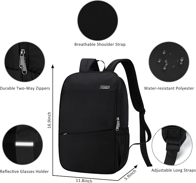 MAXTOP Deep Storage Laptop Backpack with USB Charging Port[Water Resistant] College Computer Bookbag Fits 16 Inch Laptop
