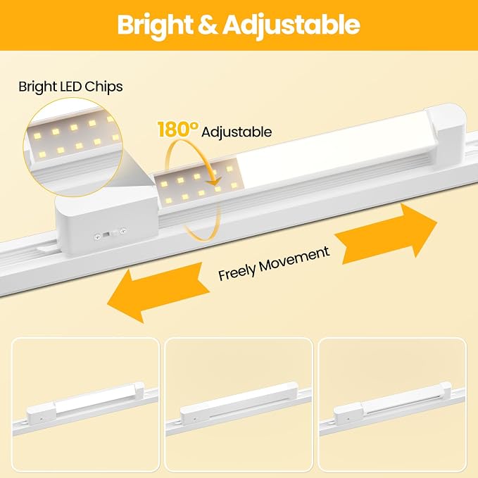 5 Color Linear H Track Lighting Heads Dimmable, White 25W 1 Pack | H Type Track Light Heads, LED Track Lighting Fixtures Ceiling Spotlight, H Style Track Heads for H Track Lighting Rails