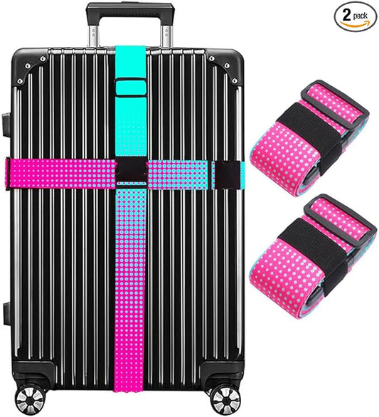 Luggage Straps for Suitcases TSA Approved Easy Pack Organized Suitcase Strap, Luggage Strap, Luggage Belt Strap, Bag Straps for Luggage. Buckle Straps Travel Accessories (Gradient Dot)