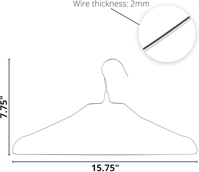 Mr. Pen- Wire Hangers, 10 Pack, Metal Hangers, Wire Hangers for Clothes, Wire Coat Hangers, Metal Clothes Hanger, Silver Hangers, Shirt Hangers, Slim Hangers, Thin Hangers, Standard Hangers
