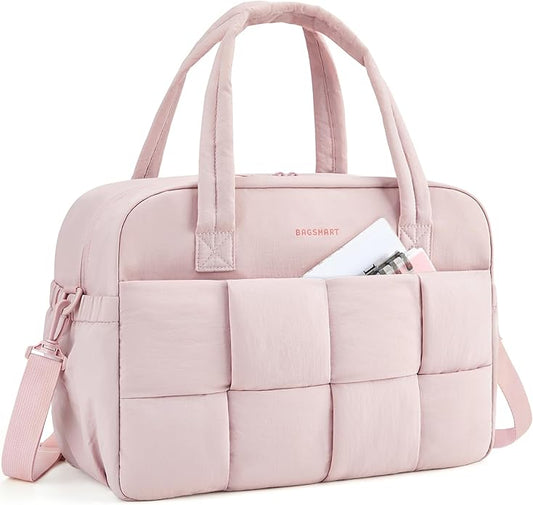 BAGSMART Gym Bag for Women, Personal Item Puffer Duffle Bag, Weekender Overnight Carry On Tote Handag for Travel