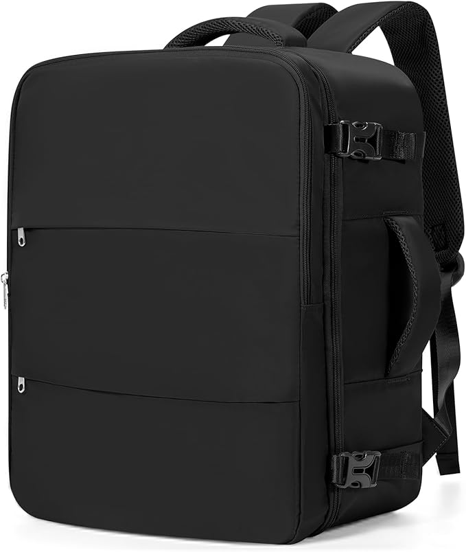 Travel Backpack For Women Men Carry on Backpack Luggage Flight Approved Personal item Travel Bag Essentials Mochila de viaje Laptop College Backpack Large Black