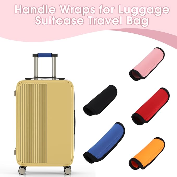 10 Pack Luggage Handle Wraps for Suitcase, Bright Color Comfort Soft Luggage Handle Covers Suitcase Luggage Tag Travel Accessories