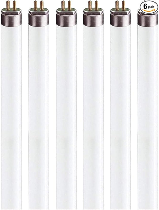 Circle F8T5/WW T5 Fluorescent Light Bulbs – 12 Inch, 8W, Warm White 3000K, G5 Mini Bi-Pin Under Cabinet Replacement Tube – 6 Pack