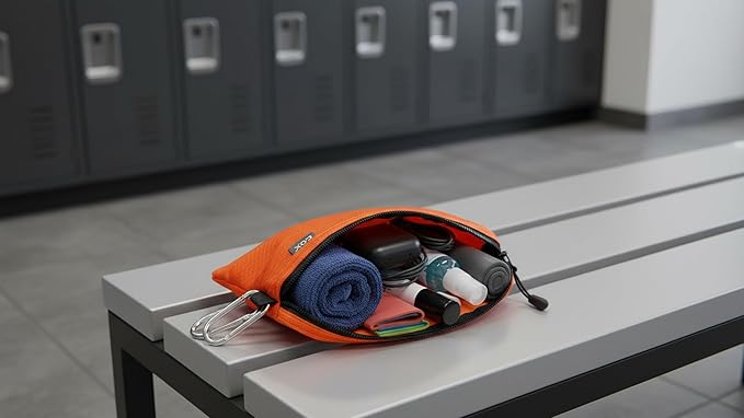 GOX Small Toiletry Bag for Men Bulk Cosmetic Bag Dopp Kit Carry On Zipper Pouch Organization Nylon Small Packing Sack Water Repellent(Orange)