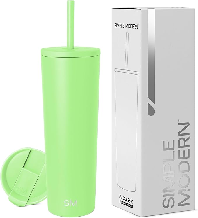 Simple Modern Classic Tumbler with Straw Lid | Insulated Iced Coffee Cup Reusable Stainless Steel Water Bottle Travel Mug | Gifts for Women Men Her Him | 28oz | Baja