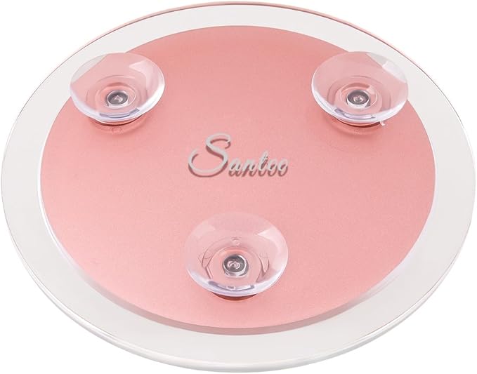 SANTOO 10X Magnifying Mirror - with 3 Mounting Suction Cups - Used for Precise Makeup - Eyebrows/Tweezing - Blackhead/Blemish Removal - Bathroom/Travel Makeup Mirror - 6 Inch Round