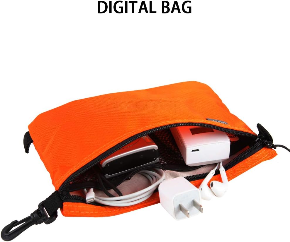 GOX Small Toiletry Bag for Men Bulk Cosmetic Bag Dopp Kit Carry On Zipper Pouch Organization Nylon Small Packing Sack Water Repellent(Orange)