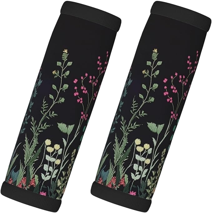 Wildflower Plant Luggage Handles Wrap Grips For Suitcases Luggage Travel Accessories For Airplane 2pcs