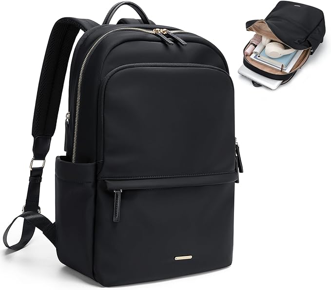 GOLF SUPAGS Women Laptop Backpack Casual Daypack for Work Travel College Backpack Purse Fits 14 Inch Notebook (Black)