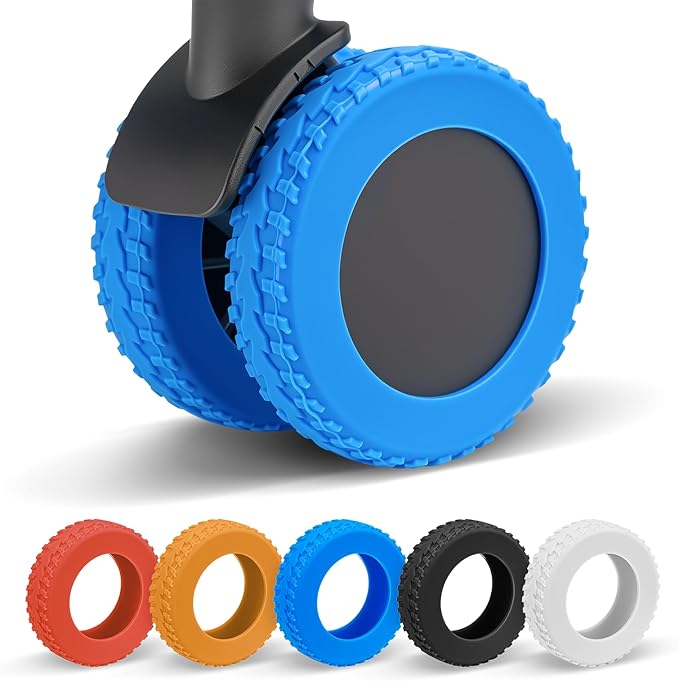 Upgraded 16 Pcs Luggage Wheel Covers, Silicone Protective Covers for 2-2.4" Suitcases Spinner Wheel, Wear-Resistant, Anti-Noise, Thickened Protector, Travel Accessories (Blue)