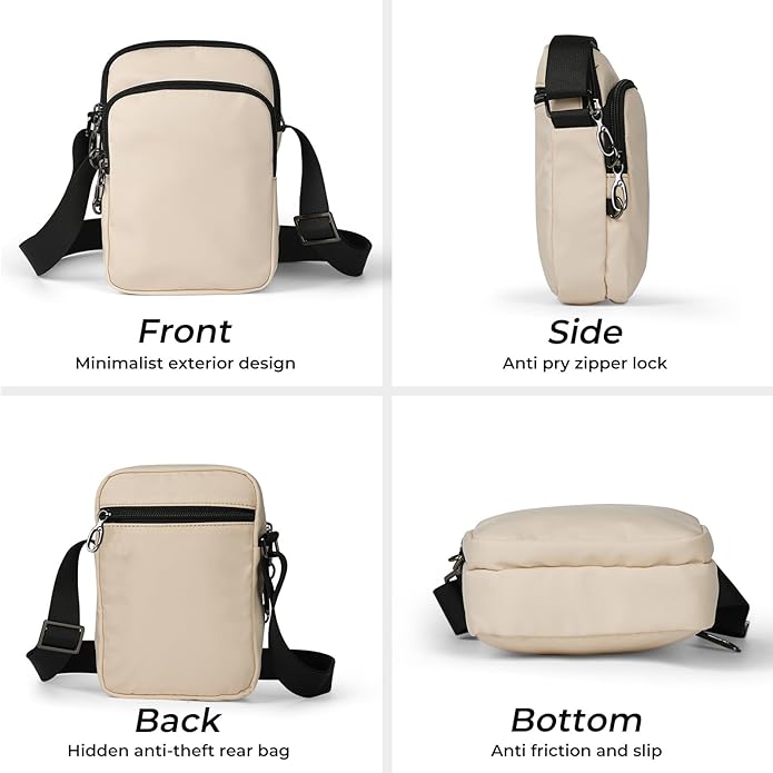 BROADREAM Small Sling Bag for Men, Anti-Theft Crossbody Sling Backpacks for Women - Mini Shoulder Chest Bag for Travel
