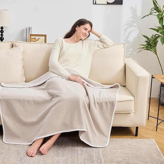 XING YE CHUAN Fleece Wearable Blanket, Comfy Poncho Throw with Buttons, Plush Sleeveless Blankets, for Women Cape Wrap Cover…