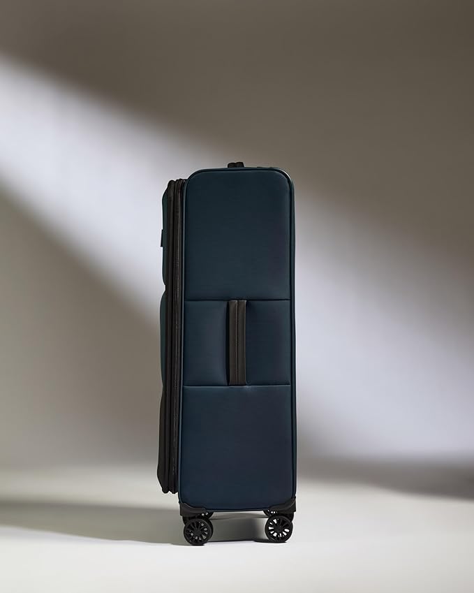 ANTLER - Soft Stripe Large Luggage - 31" Softside Suitcase, Durable, Lightweight & Expandable, 4 Spinner Wheels - Adjustable Handle, TSA Lock, Indigo Blue