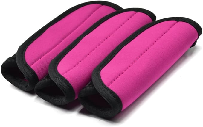 Cosmos Pack of 3 Neoprene Luggage Handle Wrap Handle Grip Luggage Identifier for Travel Bag Luggage Suitcase (Hot Pink Color)