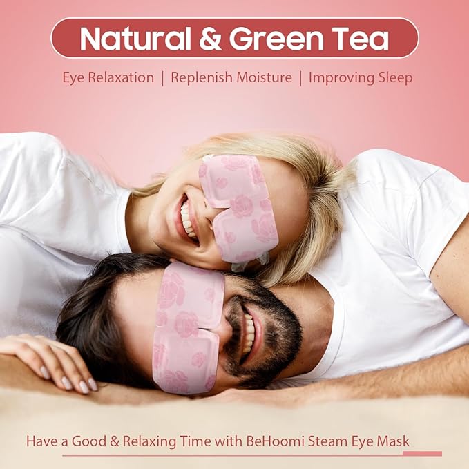 20Packs Steam Eye Mask, Heated Eye Mask Warm Compress for Eyes, Disposable Self Heating Steam Mask for Home, Sleep, Spa, Travel Essentials & Relaxation Gifts, Valentine's Day Gifts (Rose)