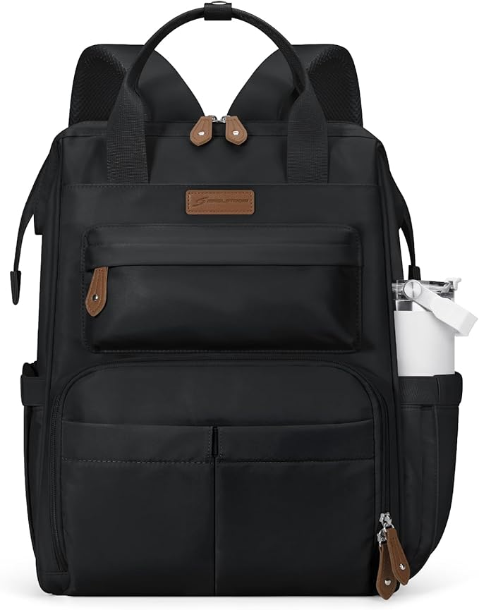 Maelstrom Laptop Backpack, Fits 15.6-17.3 Inch Travel Backpack Gift for Women Men, Waterproof College School Computer Bag, Anti-theft Business Work Bag with Luggage Strap (Black, 17.3 Inch)