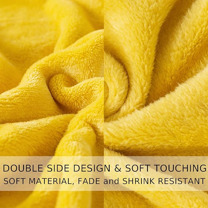 Soft King Size Blanket for All Season Warm Fuzzy Microplush Lightweight Thermal Fleece Summer Autumn Fall Winter Spring Blankets for King Calking Bed Couch Sofa,90x108 Inches,Yellow