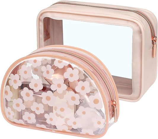 PACKISM Clear Makeup Bag - TSA Approved Toiletry Bag for Carry-on & Checked Luggage, Water Resistant Car Storage Organizer with Reinforced Seams