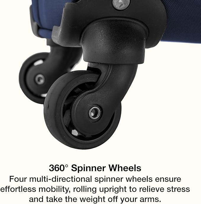 U.S. Traveler Anzio Softside Expandable Luggage with Spinner Wheels, Navy, 30-Inch Large