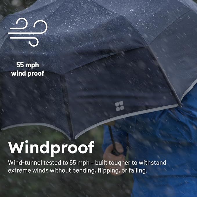 Weatherman Premium Collapsible Small Travel Umbrella Compact - Windproof, Resists Up to 55 MPH Winds - Foldable Travel Umbrellas for Rain & Wind - Easy Auto Open w/Strong Fiberglass Frame (Sage)