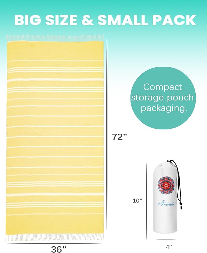 Turkish Beach Towels Vacation Essentials Quick Dry Sand Free Soft Absorbent Adult Oversized Bath Pool Swim Long Towel Lightweight Thin Fast Drying Over The Chair Towel Sand Repellent Anti Yellow