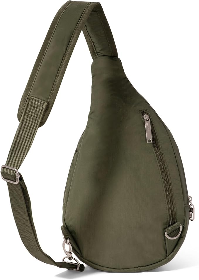 Baggallini Securtex® Anti-Theft Multi Zip Sling - Lightweight 8.6"x15.2" Travel Bag with Locking Zippers & RFID Protection
