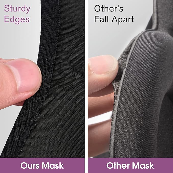 PrettyCare Eye Mask for Sleeping 2 Pack, Sleep Masks for Women Men, 3D Contoured Cup Blindfold Eye Mask, Soft Block Out Light Sleep Mask, for Sleeping, Shift Work, Yoga, Traveling (Black and Purple)
