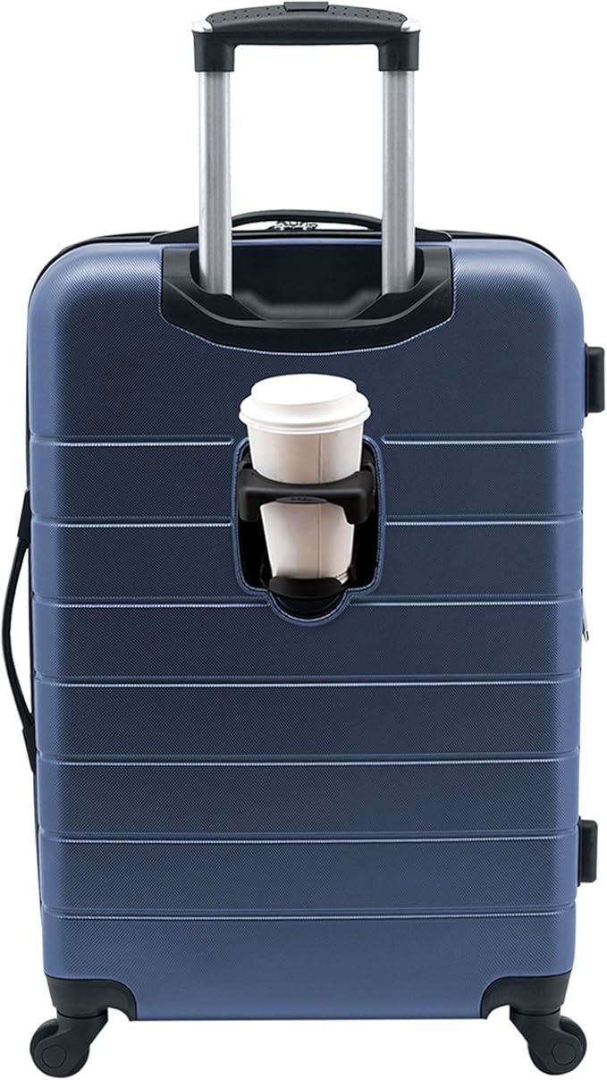 Wrangler Smart Spinner Hardside Luggage, 22-Inch Carry-On, Navy Blue