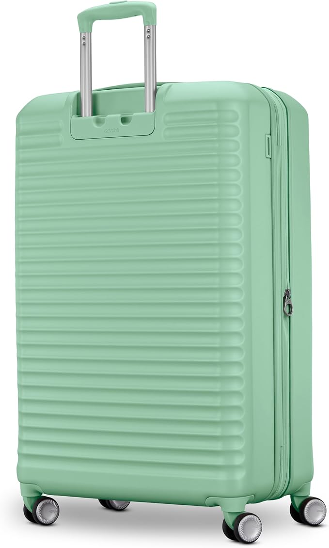 American Tourister Stratum 3.0 Large 28-Inch Spinner, Airline Approved, Durable Hardside Luggage, Expands 1.5", RightHeight™ Adjustable Handle, Surrel Green