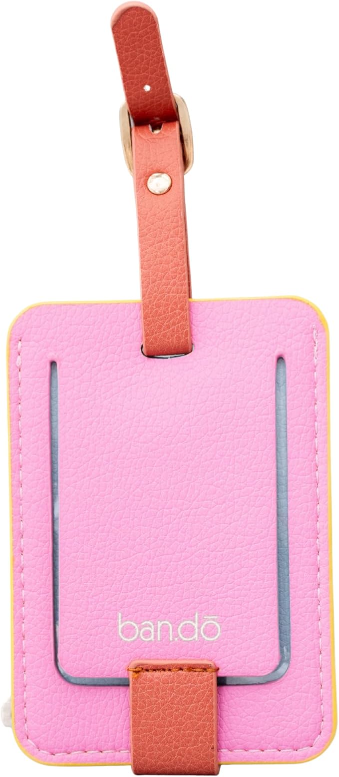 Ban.do Getaway Suitcase Tag for Travel, Durable Vegan Leather Luggage Identifier