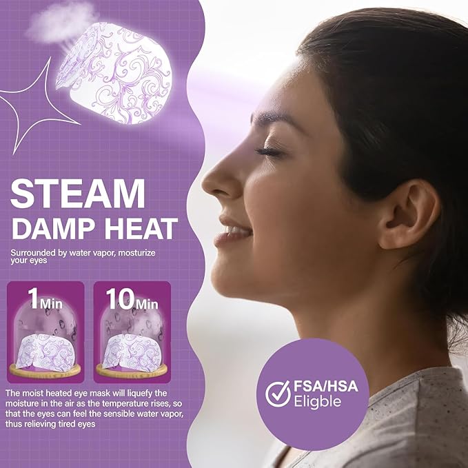 16 Packs Steam Eye Masks for Dry Eyes Self Heated Eye Mask Disposable Sleep Mask Soothing Headache Relief Dry,Hot Warm Compress for Stress Relief Relief Eye Fatigue, Spa Gifts