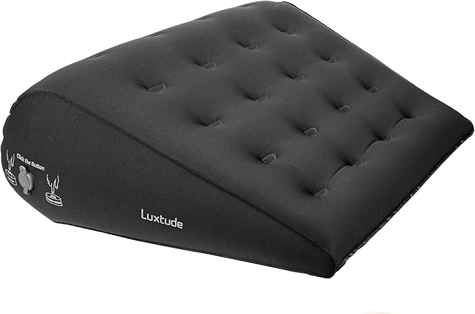 Luxtude Inflatable Wedge Pillow for Sleeping, Travel Wedge Pillow for Acid Reflux Relief, Sleep Apnea, Adjustable Bed Wedges Pillows for Back Pain Relief, Post-Surgery, Snoring and Leg Support