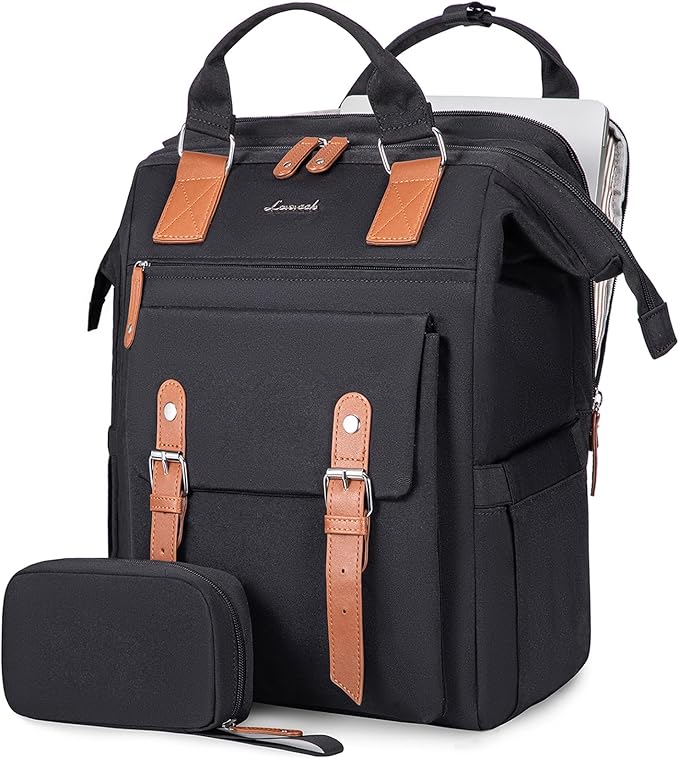 LOVEVOOK Laptop Backpack Women, Teacher Work Backpack with Laptop Compartment, Nurse Bags Computer Backpack Purse for Women Business Travel College Laptop Bag Daypack, 15.6 Inch, Upgraded