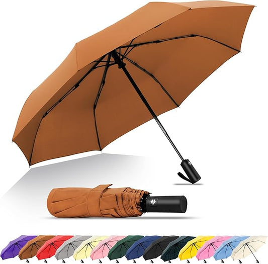 SoulRain Travel Umbrella - Compact Umbrella for Rain - Perfect Large Auto Folding Umbrella - Ideal Car umbrella, Small umbrella, and Travel Companion