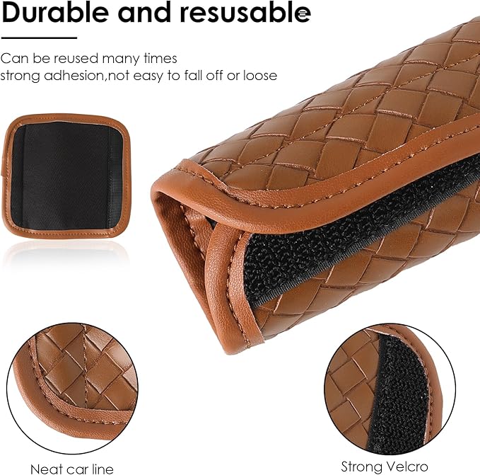 Luggage Handle Wraps -Suitcase Handle Wraps Travel Bag Handle Covers Suitcase Identifier Luggage Makers Covers(3Pcs-Brown)