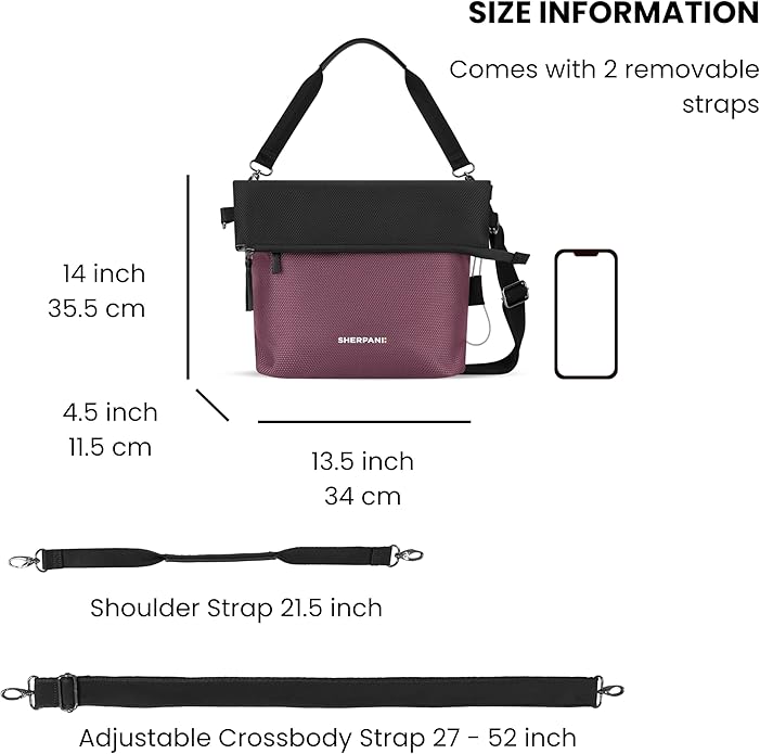 Sherpani Vale, Anti Theft Versatile Crossbody Bag, Fashion Tote Bag, Travel Shoulder Bag, Designer Handbag for Women