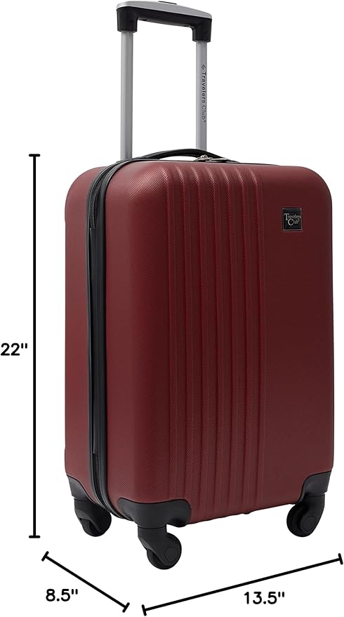 Travelers Club Cosmo Luggage, Rhubarb Red - 20 Inch, 20-Inch