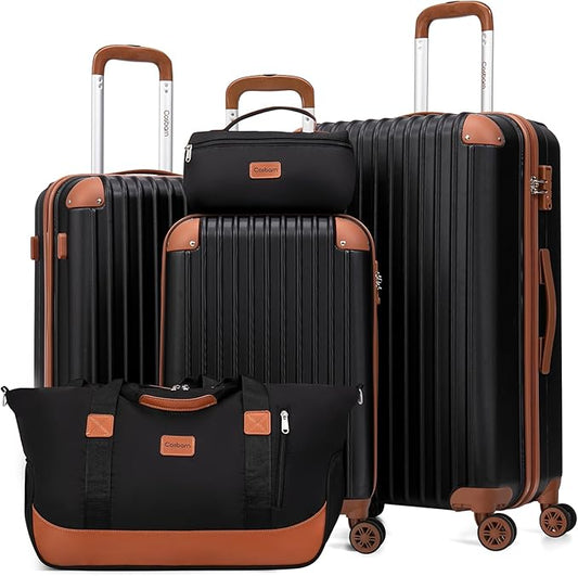 Luggage Sets 5 Piece Suitcases with Wheels, Suitcase Set ABS Hard Case Luggage with TSA Lock Spinner Wheels Durable Travel Luggage